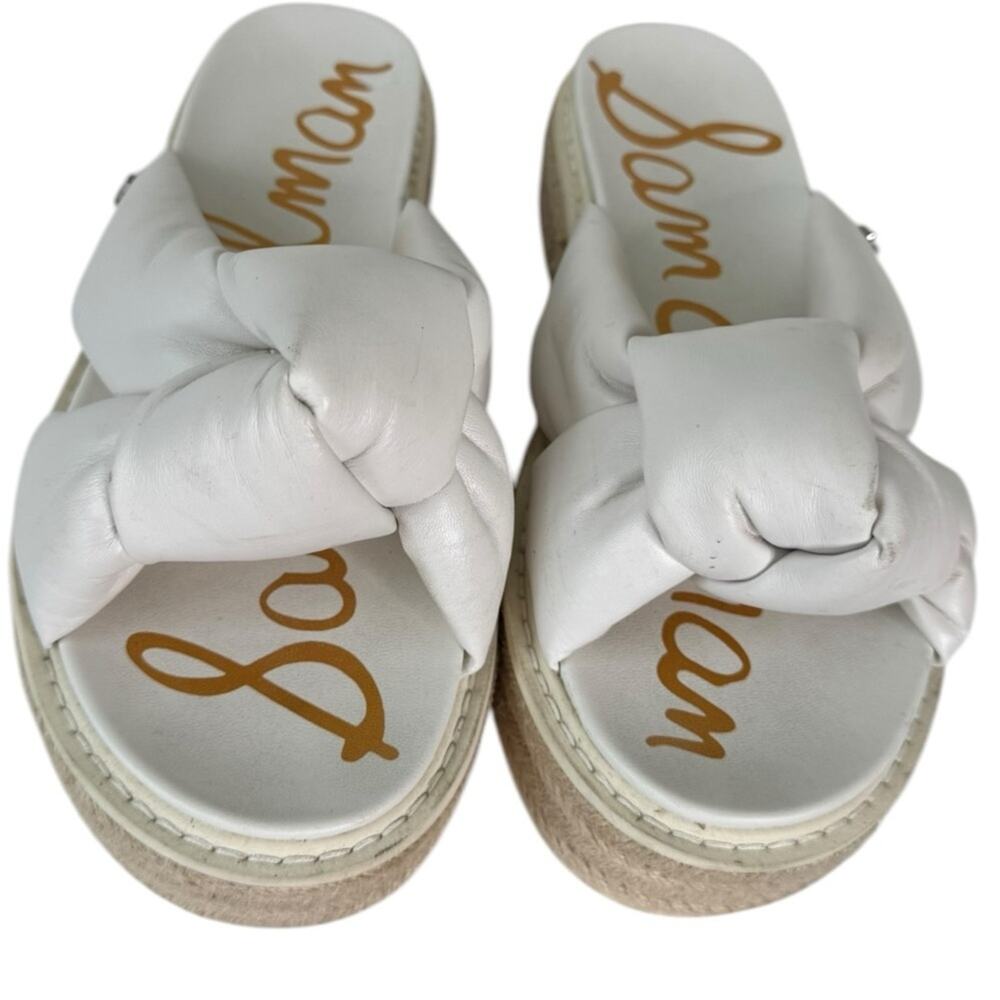 Sam Edelman White Knotted Slide Sandals 7.5